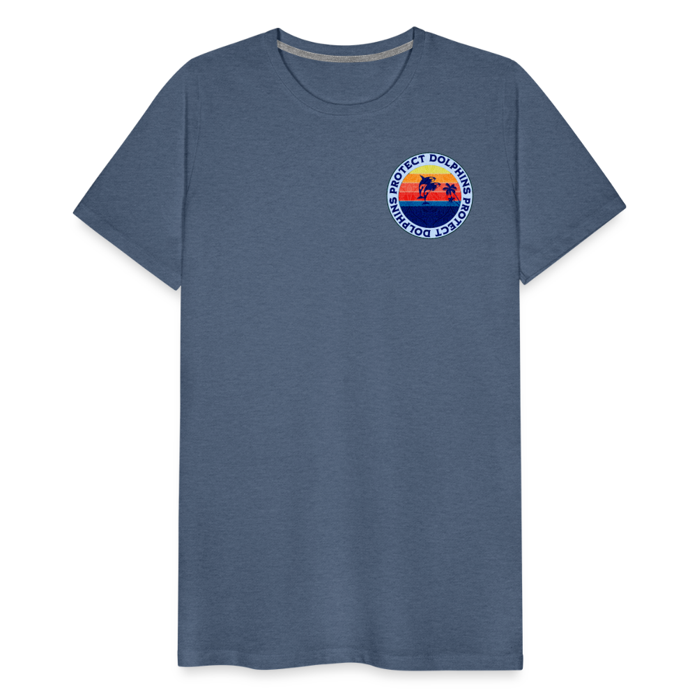 Men's Premium T-Shirt-Protect Dolphins - heather blue