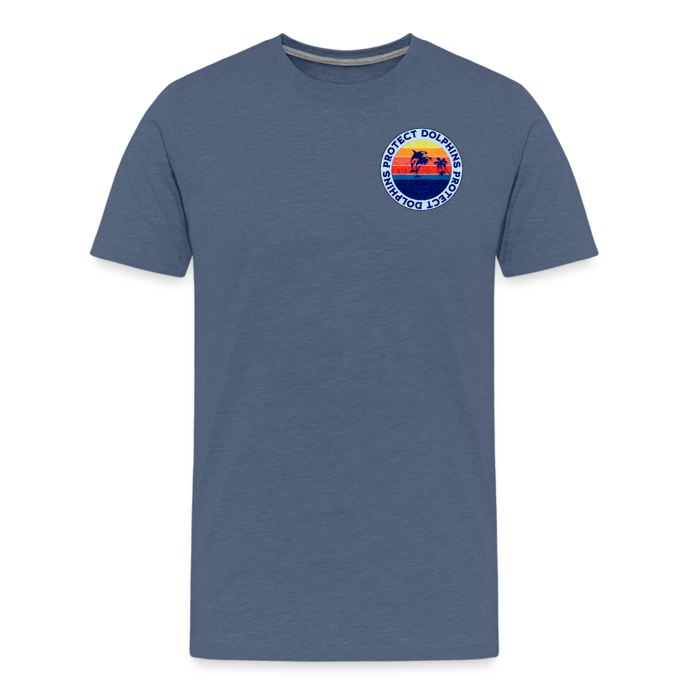 Men's Premium T-Shirt-Protect Dolphins - heather blue