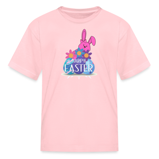 Kids' Pink T-Shirt-Happy Easter - pink