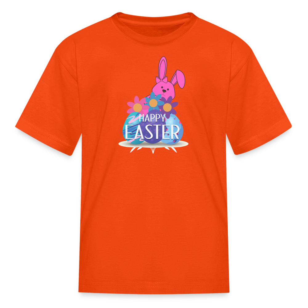 Kids' Pink T-Shirt-Happy Easter - orange