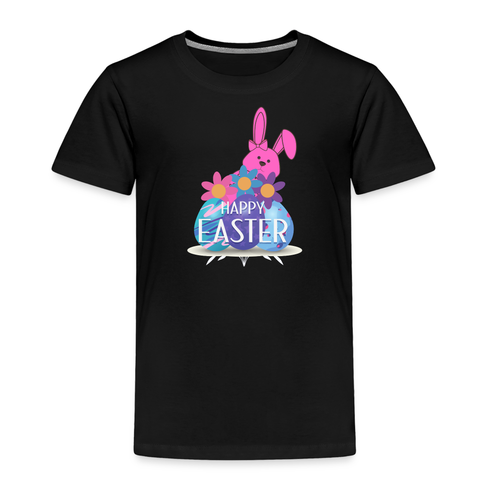 Toddler Premium T-Shirt-Happy Easter - black
